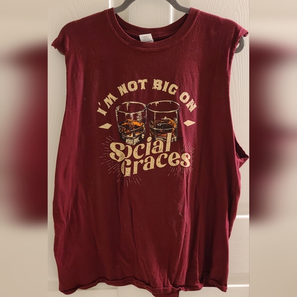 Maroon Lyric Tank Top Size XL Garth Brooks - Picture 1 of 3